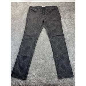 Andrew Charles Jeans Women 32 Snake Print Cotton Blend Skinny Leg Mid Rise Black